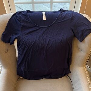 Latched Mama Navy Blue Short Sleeve Nursing Top